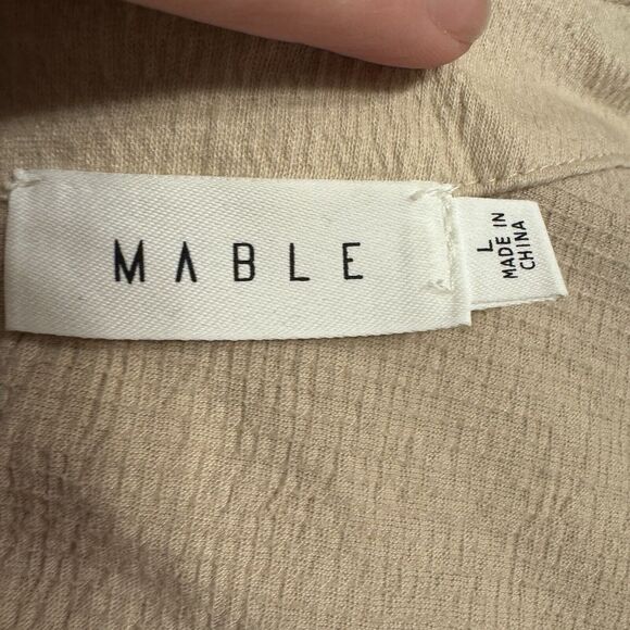 Mable Romper Large Womens Outfit Cream Balloon Sleeve Minimalist Coastal Casual - Picture 7 of 9